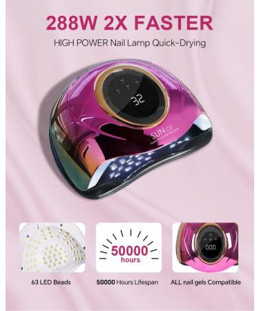 UV Light for Nails - MIRAGE LAYON UV Nail Lamp with 63 Beads 4 Timer Settings Auto Sensor - Professional Gel Nail Light Gift for Women & Girls - Purple - Buy Online on GoSupps.com