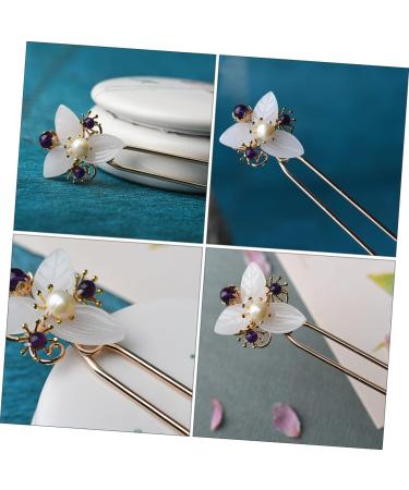 minkissy 1pc Retro Style Hairpin Metal Hair Fork Wedding Hair Pins Pearl Hairpin Stick Hair Sticks for Women Wedding Hair Accessories Retro Floral Hairpin Tiara The Flowers Women's Hat Miss - Buy Online on GoSupps.com