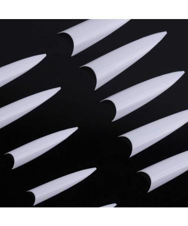 600Pcs Stiletto Nail Tips for Acrylic, False & Dip Powder Nails - Long Natural Cover for Poly Extensions - Buy Online on GoSupps.com