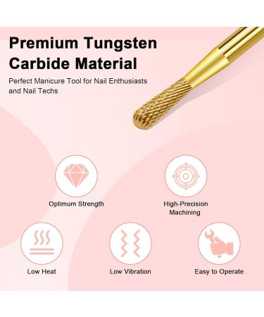 CGBE Nail Miller Attachments | Wolframcarbid Bits for Precision Nail Care | 3/32 Inch Pear Shape Grinding Heads | Extra Fine Grain for Nail Skin Removal - Buy Online on GoSupps.com