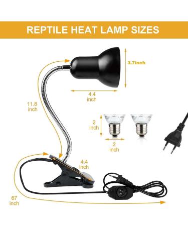 Buy Sunshine Smile Turtle Heat Lamp - 25W & 50W for Reptiles Terrarium | B-Black (2PCs) - Optimal Heat for Turtles - Buy Online on GoSupps.com