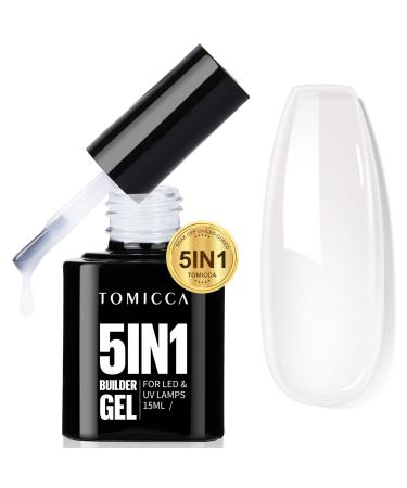 Tomicca 5 in 1 structure for Geln gel 15ml Builder Nail Gel UV/LED Gel N gel N gel N gel N gel Gel nail gel for nail extension Repair nail strengthening nail design (milky) milky white