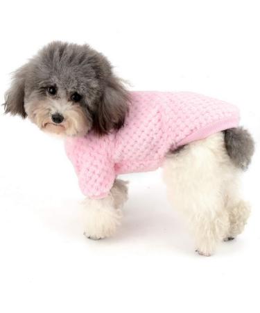 Zweitea Pink Fleece Dog Sweater for Small Dogs - Warm Soft Winter Jacket for Puppies & Cats - XL Size - Buy Online on GoSupps.com