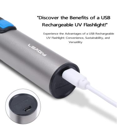 LEAGY 2-Pack USB Rechargeable 395nm Mini UV Torch Adjustable Zoom & Brightness 3 Light Modes - for Pet Urine Detection Scorpion Hunting Counterfeit Detection UV Glue Curing Nail Art etc - Buy Online on GoSupps.com