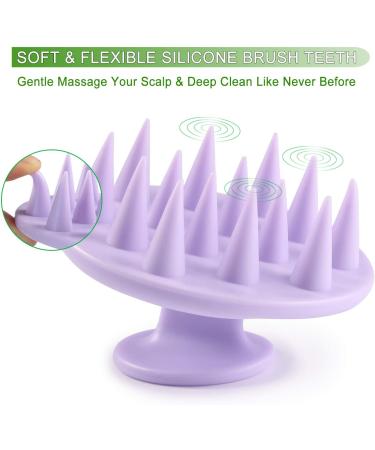 Bestool Hair Scalp Massager Shampoo Brush - Soft Silicone Bristles, Exfoliating Scrubber for Dandruff Treatment, Hair Growth, Stress Relief - Purple - Buy Online on GoSupps.com