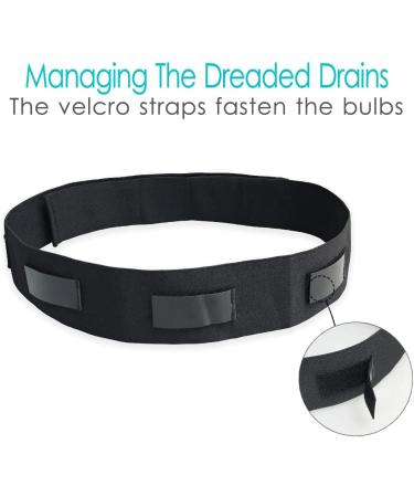 Adjustable Drain Holder Belt for Post-Op Breast Surgery Recovery - Large Black - Buy Online on GoSupps.com