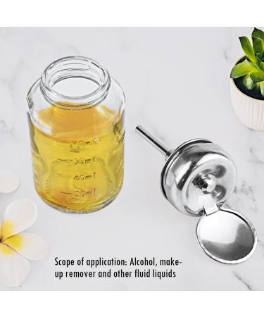 LNQ LUNIQI Glass Pump Dispenser 1 Piece Empty Nail Polish Remover Bottle 80 ml Nail Polish Remover Pump Bottle Push Down Pump Dispenser with Stainless Steel Cap Transparent - Buy Online on GoSupps.com