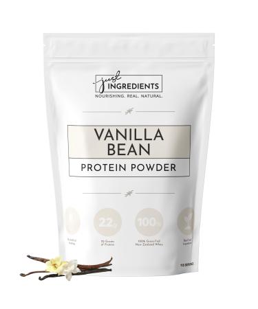 JUST INGREDIENTS Vanilla Protein Powder - Grass-Fed Whey Blend Organic Gluten Free - 15 Servings 22g Protein Vanilla Bean 15 Servings