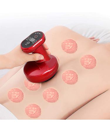 Rechargeable Electrical Cupping Therapy Device with GUA SHA & Warmth | Adjustable Handheld Massager for Weight Loss & Relaxation | Red - Buy Online on GoSupps.com