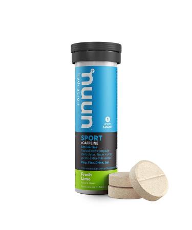 Nuun Sport + Caffeine: Fresh Lime Electrolyte Drink Tablets (3 Tubes of 10 Tabs)3 - Buy Online on GoSupps.com