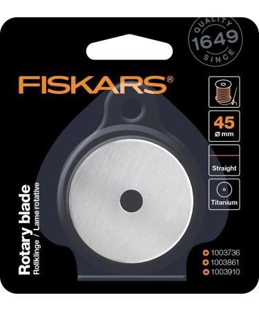 Fiskars Titanium Rotary Blade 45mm - Straight Cutting Spare Blade for Precision Straight Cuts - Titanium Carbide Roller Blade 1003909 - Buy Online on GoSupps.com