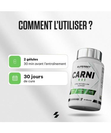 Superset Nutrition - Carni Max (60 caps) - Id al pour la combustion des graisses - 682 mg de L-carnitine par dose + Choline - Buy Online on GoSupps.com