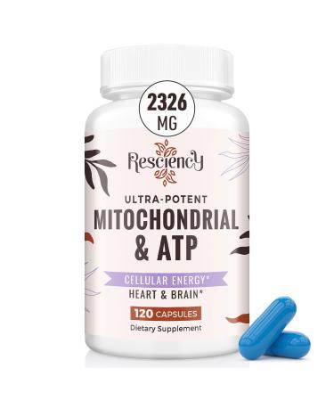 Resciency 2326 MG Mitochondrial Supplements with ATP, Vitamins, CoQ10 & PQQ, More Effective Than Creatine HMB & Nitric Oxide, Energy, Endurance, Strength, Recovery & Muscle, Organic, 120 Capsules 120 Count (Pack of 1)
