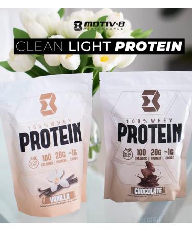 Motiv-8 Whey Protein - 100% Whey Blend 20g Protein Low Carb Non-GMO Chocolate Flavor - 15 Servings for Recovery & Muscle Growth - Buy Online on GoSupps.com