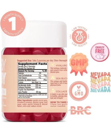 Body Body Hyaluronic Acid Collagen Gummies 60ct | Berry-Flavored Skin Supplement with Sea Buckthorn & Vitamin E | Gluten-Free Anti-Aging Vitamins for Adults - Buy Online on GoSupps.com