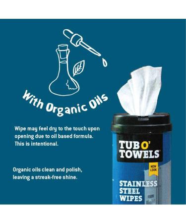 Tub O' Towels Stainless Steel Wipes - 40 Count (1-Pack) - Buy Online on GoSupps.com