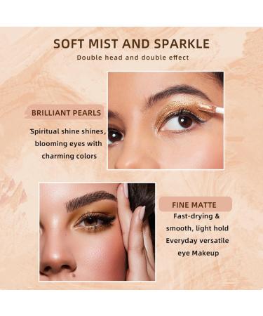 Liquid Eyeshadow 2-in-1 Matte & Glitter - Long-Lasting Waterproof Metallic Cream Makeup (04 - Buy Online on GoSupps.com