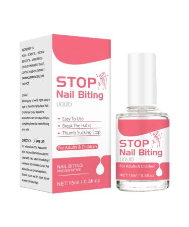 Anti Nail Biting Polish 15ML Nail Biting Treatments for Kids & Adults Bitter Nail Biting Prevention Polish No Bite Nail Polish Stop Thumb Sucking Deterrents Liquid for Nail Care