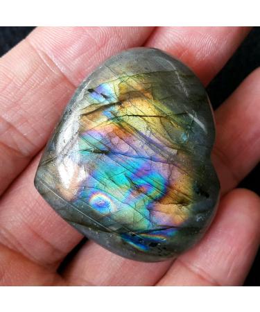 Natural Crystal Rough 30-40g Natural Labradorite Heart Shape Crystal Rough Polished Stones