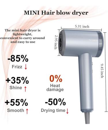 TECHMERI Professional Ionic Hair Dryer - 110 000 RPM Fast Drying Lightweight Travel Blow Dryer for Women with Nozzle & LED Display - Buy Online on GoSupps.com