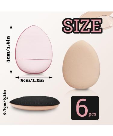 Andiker 6Pcs Drop-Shaped Finger Powder Puff Sponges - Reusable Mini Makeup Tool for Foundation and Concealer - Black and Pink A - Buy Online on GoSupps.com
