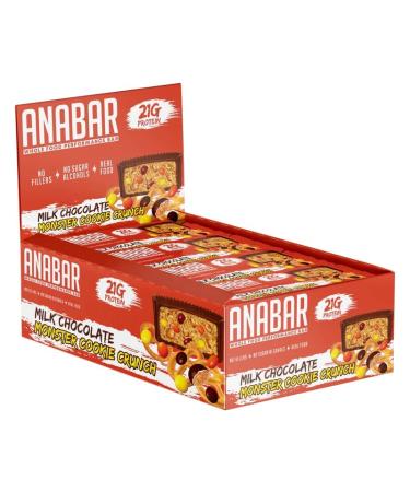 Anabar Protein Bar, Protein Packed Candy Bar, Amazing Tasting Protein Bar, Real Food, No Fillers, 21 Grams of Protein, No Sugar Alcohol (12 Bars, Milk Chocolate Monster Cookie Crunch)