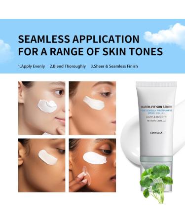 2 Pcs Centella Sunscreen Light & Hydrating Centella SPF50 Water-Fit Sun Serum for All Skin Type and UV Defense. 2 Pcs-Blue - Buy Online on GoSupps.com