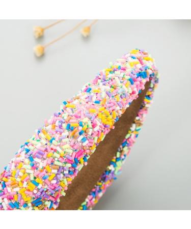 Bottone Colorful Beads Headbands for Woman Girl Sponge Hairband for Spa Hair Hoop Colorful Beads Hairband for Taking Photo Pink - Buy Online on GoSupps.com