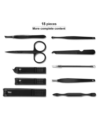 10-Part Manicure Set & Pedicure Kit - Nail Scissors Clippers & Travel Beauty Set (Black) - Buy Online on GoSupps.com