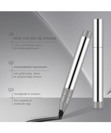 Eyebrow Eyebrows Microfilling Eyebrow Pencil 2and1 Pen Auline Durable Sweat Proof Makeup Accessories Beauty Supplies Special Occasion Professional Scales Sweat To Te gray black - Buy Online on GoSupps.com