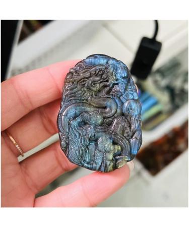 Buy SDWGLD Healing Aura Crystal - Natural Labrador Mineral Moonstone Carved Dragon Decoration | Shop Internationally - Buy Online on GoSupps.com