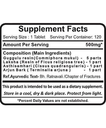 Planet Ayurvda Lakshadi Guggul - Herbal Tablets, 100% Natural - 2 Bottles (Each Bottle Contains 120 Tablets) - Buy Online on GoSupps.com