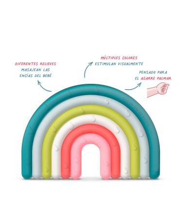 Suavinex Silicone Teether for Babies - Flexible Lightweight Rainbow Design for Newborns (0+ Months) - Buy Online on GoSupps.com