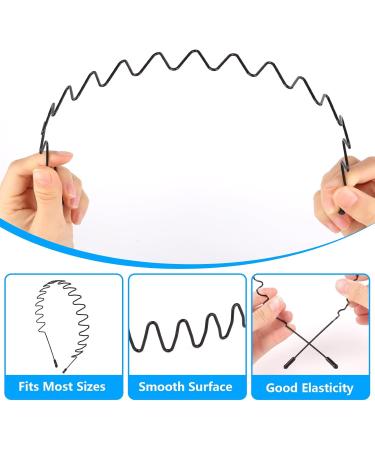 6 pieces wave metal headband metal headband unisex spring wave hair band men's headband non-slip elastic headband multiple styles for sports fitness daily make-up - Buy Online on GoSupps.com