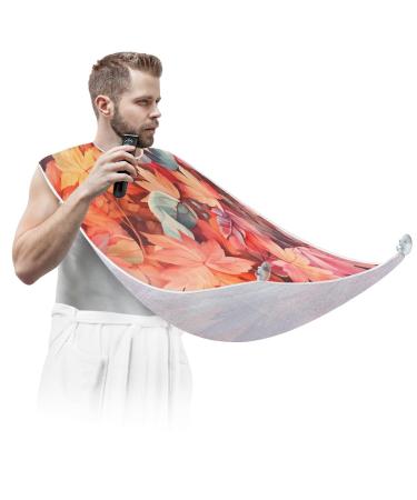 Maple Leaf Beard Bib Apron Beard Hair Catcher for Men Shaving Fathers Day Anniversary Christmas Gifts for Dad Husband Beard Bib with 2 Suction Cups