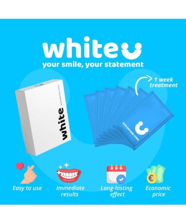 WhiteU Teeth Whitening Strips - 14 Peroxide-Free Enamel-Safe Strips for Sensitive Teeth - Advanced Professional Whitening & Tartar Control - Mint Flavor - Buy Online on GoSupps.com