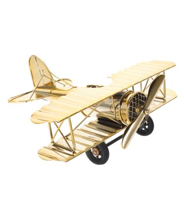 Yardenfun Airplane Model Crafts Home Decor Vintage Decor Retro Decor Metal Craft Plane Adornment Wrought Iron