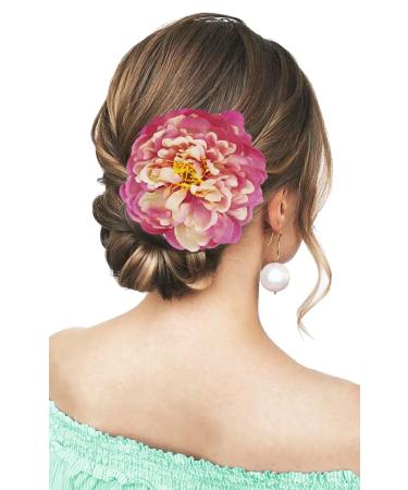 Peony Flower Hair Clip | Hanfu Bridesmaid Hairpin & Brooch - Buy Online on GoSupps.com