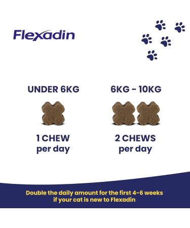 Flexadin Joint Care for Cats | 60 Supplement Chews | Promotes Mobility & Flexibility | Glucosamine, Chondroitin, Omega 3 & Vitamin E - Buy Online on GoSupps.com