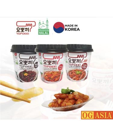 Yopokki 3 SPACK MIX Rice Cake Cups - Korean Instant Rice Cakes - Spicy & Sweet - 400g - OG Asia - International Shipping - Buy Online on GoSupps.com