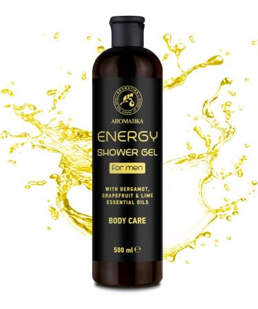 Shower Gel Energy 500ml - Shower Gel for Men - Gel with Bergamot Essential Oil - Grapefruit Essential Oil - Lime Essential Oil - Skin Care - Cleansing and Care - Fresh Fragrance - Body Wash for Him - Buy Online on GoSupps.com