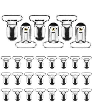AfaSoes 30 pieces of pacifier clips baby pacifier clip silver pacifier chains clip pacifier braces clips for pacifier chain bib toy holder infant child hook-tight holder - Buy Online on GoSupps.com