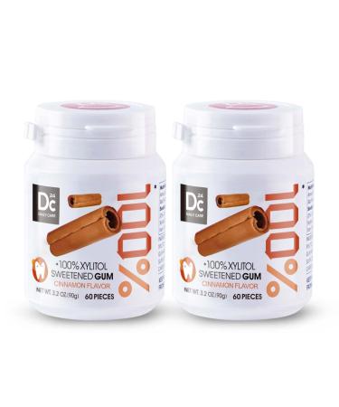DC 24 Daily Care 100% xylitol chewing gum cinnamon sugar -free and vegan without titanium dioxide without aspartame 2 x 60 pcon can bigpack with 120 chewing gum