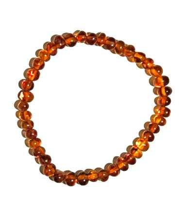 Baltic Amber Adult Bracelet for Adults - Cognac - Elastic 7 inches - Alternative Pain and Inflammation Relief
