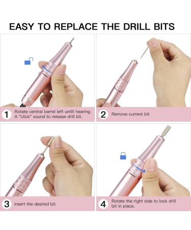 Rechargeable 35000 RPM Professional Nail Drill Machine with 11 Bits for Acrylic & Gel Nails - Portable Electric Nail Drill for Manicure & Pedicure Polishing - Buy Online on GoSupps.com