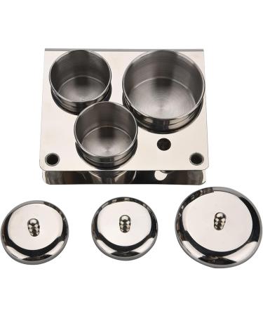 Stainless Steel Nail Art Mini Powder & Liquid Set with 3 Professional Cups Brush Holder. Rust-Resistant Enhance Your Work Image - Buy Online on GoSupps.com