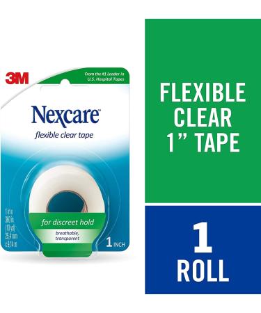 Nexcare Flexible Clear Tape 1 Inch - 10 Yards | Skin-Safe Adhesive Tape - Buy Online on GoSupps.com