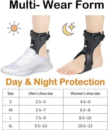 Adjustable Black Ankle Brace for Foot Drop | Plantar Fasciitis & Achilles Tendonitis Recovery | X-Large Left - Buy Online on GoSupps.com
