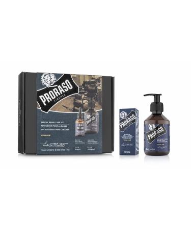 Proraso Beard Care Kit for Men | Beard Wash & Beard Oil with Sandalwood to Tame Cleanse & Detangle Full Thick and Coarse Beards | Wood & Spice