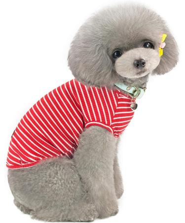 Shop Cute Striped Pet Pullover for Small Dogs & Cats - Stylish Dog Clothes in Pink Red Blue Gray | Lightweight & Comfortable | Perfect for Pets 1.2-9.0 kg - Buy Online on GoSupps.com